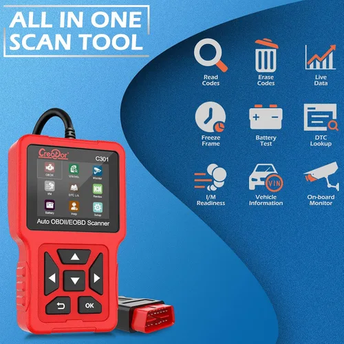 Miniatura 3 de Creator C301 OBD2 escáner OBDII lector de código herramienta de escaneo de diagnóstico con prueba de batería para todos los coches de protocolo