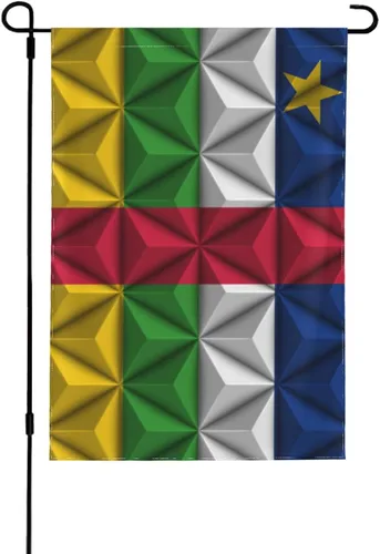 Polygonal Effect Flag of Central African Republic Garden Flag 28"x40" Inch Double Sided Garden Flags Home Lawn Outdoor Decor Flags Party Banner