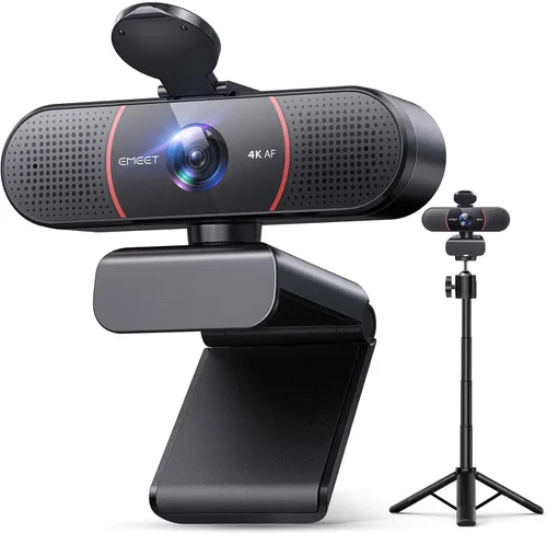 Miniatura 10 de Cámara web EMEET C960 con trípode, cámara web 1080P con micrófono, trípode mini de altura ajustable, cámara web C960 con cubierta de privacidad