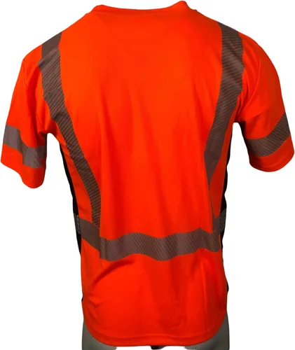 Miniatura 8 de Xtreme Hi Vis ANSI Clase 2 DOT, camiseta reflectante de seguridad amarilla o naranja con manga corta negra Road T04