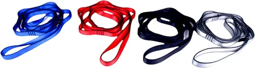 Miniatura 8 de 2 correas de escalada fuertes de 22 KN con cadena de margaritas de nailon, correa ajustable, longitud 110/150/70.9 in cinturón de yoga Negro