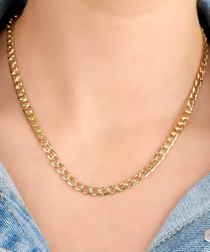 Miniatura 2 de Barzel Collar de cadena de oro chapado en oro de 18 quilates eslabones cubanos de 0.079in, 0.118in, 0.157in, 0.197in, para mujeres u hombres