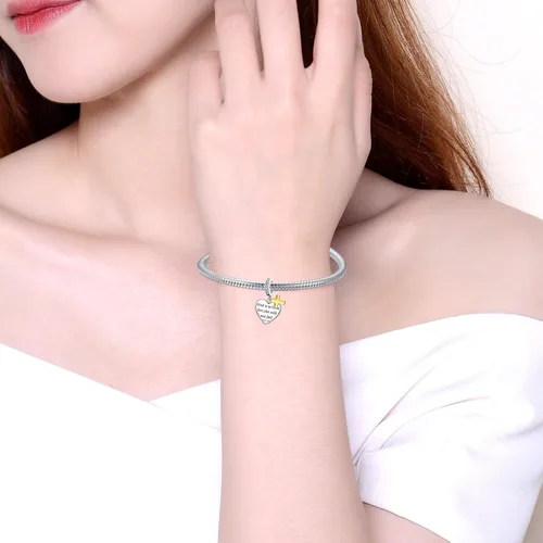 Miniatura 3 de Dije de cumpleaños de moda con forma de corazón, colgante de plata de ley 925, compatible con pulseras y collar, dije de joyería, regalo
