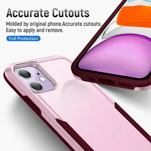 Miniatura 5 de Yiakeng Funda para iPhone 11, iPhone 11 con protector de pantalla HD, PC híbrida + TPU a prueba de golpes Defender Pioneer Anti-Shock Phone Case