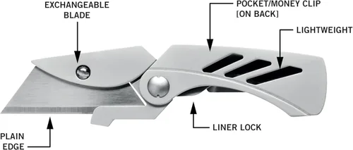 Miniatura 2 de Gerber Gear EAB Lite Pocket Razor Knife with Money Clip - EDC Gear Folding Stainless Steel Utility Knife with Box Cutter Blade for Everyday Carry