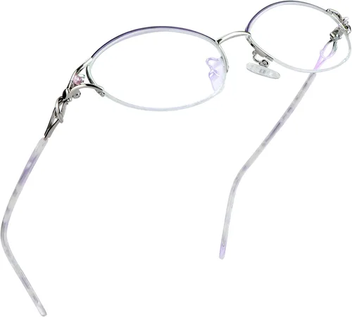 Miniatura 12 de LifeArt Gafas de lectura sin montura de aleación, gafas de bloqueo de luz azul, antirreflejos, púrpura (2339_purple)