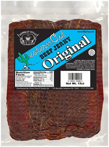 Miniatura 7 de Buffalo Bills 18oz Black Pepper Western Cut Big Slab Beef Jerky (15 losas de carne seca por bolsa)