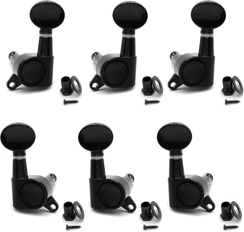 Miniatura 8 de SAPHUE 6 clavijas de afinación de guitarra 3R3L, botón cóncavo ovalado pequeño, engranaje sellado, clavijas de afinación, cabezales de máquina