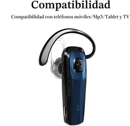 Miniatura 3 de TOORUN Auricular Bluetooth, M26 auricular Bluetooth manos libres V5.0 auricular inalámbrico con reducción de ruido y micrófono compatible