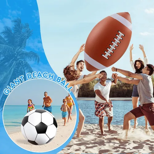 Miniatura 7 de Lewtemi Pelotas deportivas inflables gigantes grandes, pelota de playa, béisbol, fútbol, arco iris, baloncesto, fútbol para deportes, fiestas