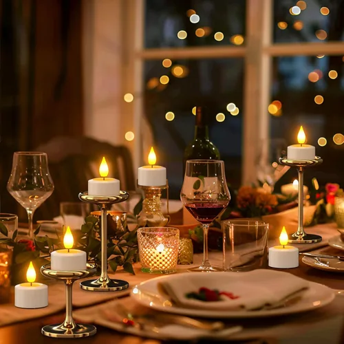 Miniatura 7 de PChero Paquete de 6 velas recargables sin llama con temporizador remoto, velas de té que funcionan con pilas, velas LED parpadeantes para el hogar