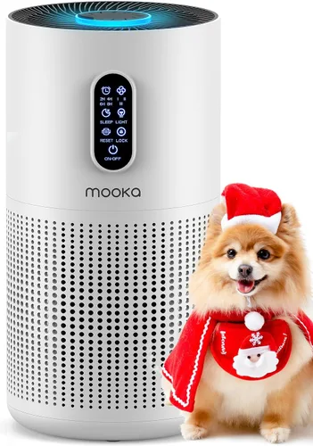 Purificadores de aire para habitación grande en casa de hasta 1500 pies², MOOKA Purificador de aire HEPA para el hogar, mascotas y pelo en el