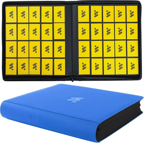 Miniatura 8 de Carpeta de tarjetas con 12 bolsillos, carpeta de tarjetas intercambiables con capacidad para hasta 1200 tarjetas con 50 fundas, álbum con cremallera