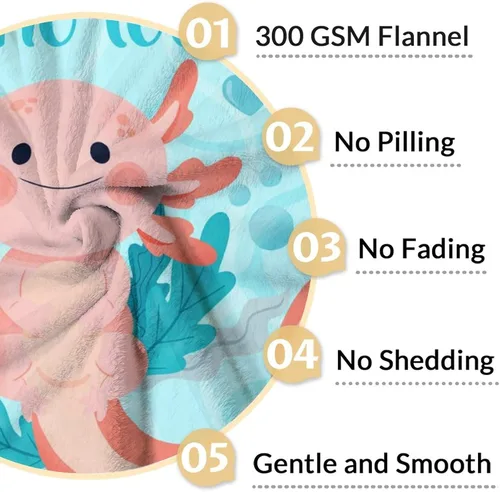 Miniatura 4 de Axolotl - Manta de regalo de 40 x 50 pulgadas para niñas, manta suave y mullida azul para cama, sofá y sala de estar Axolotl1-1