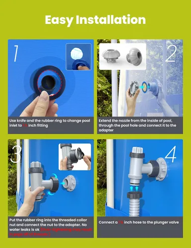 Miniatura 5 de SUMMERBUDDY Kit de piezas de piscina sobre el suelo, pieza de bomba de piscina de repuesto con válvula de émbolo dividida, válvula de émbolo