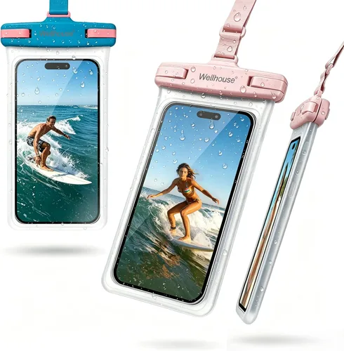 Miniatura 36 de wellhouse Bolsa impermeable para teléfono, funda impermeable para teléfono para iPhone 16, 15, 14, 13, 12 Pro Max, XS, Samsung, IPX8 Bolsa seca