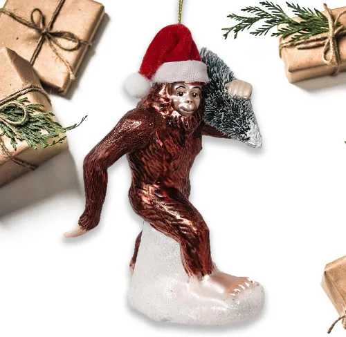 Miniatura 20 de Adorable adorno de gato atigrado con sombrero de Papá Noel, decoraciones navideñas perfectas para los amantes de los gatos, cristal hecho a mano