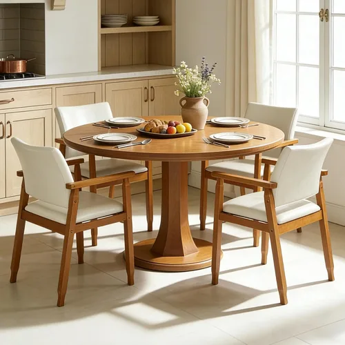 Miniatura 11 de NOBPEINT Mid-Century - Juego de 2 sillas de comedor modernas con reposabrazos, tapizadas de piel sintética con marco de madera maciza, sillones