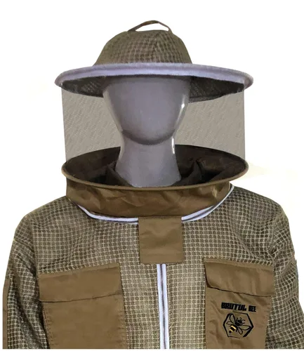 Miniatura 6 de Brutul Bee - Traje ventilado ultraligero de 3 capas con velo redondo (KHAKI, 5XL), Caqui