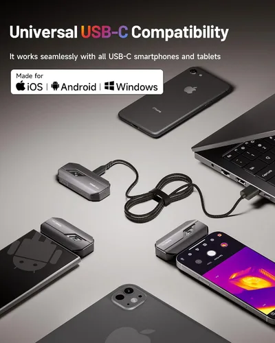 Miniatura 8 de TOPDON Cámara térmica TC002C Duo, compatible con cualquier iPhone, iPad y dispositivo Android USB-C, súper resolución de 512 x 384, cámara