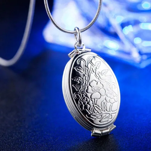 Miniatura 4 de Nanafast Collar con medallón de fotos expandible 4 fotos collares de cadena de fotos regalos conmemorativos para mujeres y niñas Metal Ágata