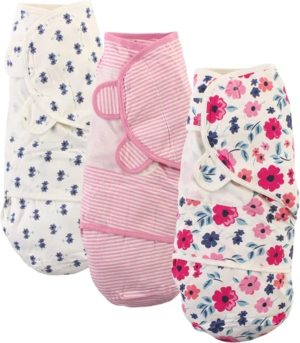 Miniatura 8 de Touched by Nature Envolturas unisex de algodón orgánico para bebé, paquete de 3 corazones, 0-3 meses