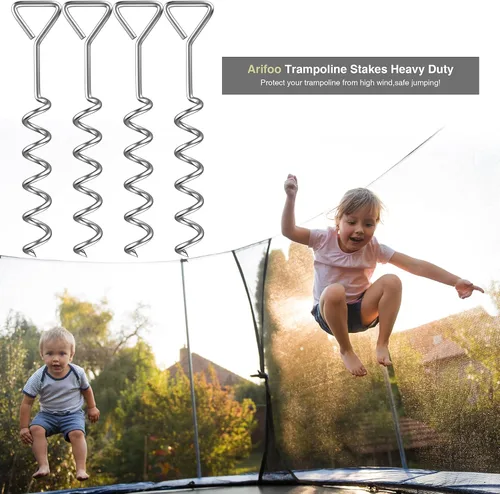 Miniatura 8 de Estacas para trampolín de acero galvanizado, fuerte y galvanizado, kit de anclaje de alto viento para trampolín, tiendas de campaña, anclajes