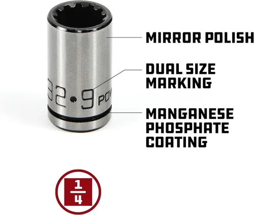 Miniatura 2 de Powerbuilt Juego de zócalos universales de ranurado Spline de 8 piezas de 1/4 de pulgada con acabado dual – Compatible con sujetadores SAE