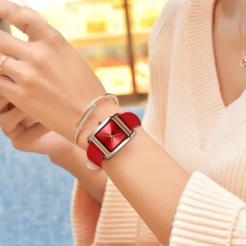Miniatura 3 de MASTOP Relojes de pulsera de lujo para mujer, correa de cuero fina, resistente al agua, con correa de cuero
