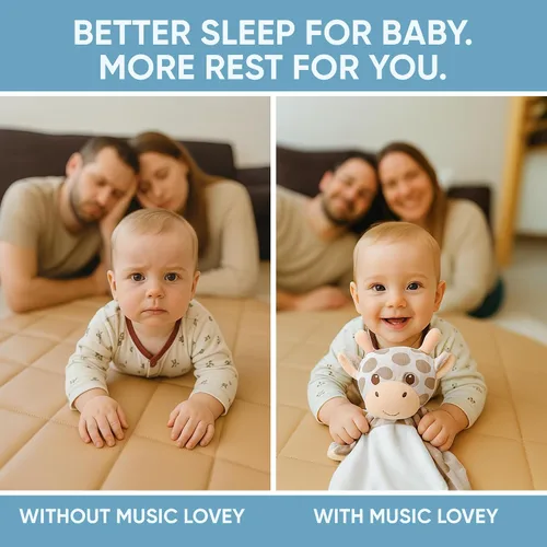 Miniatura 4 de Love By Emi Juguete para dormir 4 en 1 para bebé, máquina de sonido de animales de peluche y soporte para chupete, ruido blanco y música, manta