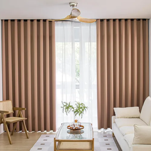 Miniatura 12 de Cortinas Opacas Beige para Ventanas de 54 Pulgadas de Largo, Juego de 2 Paneles con Ojales, Cortinas Opacas que Ahorran Energía, Reducen el Ruido