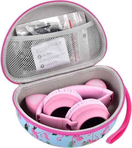Miniatura 2 de PAIYULE Kids Headphones Case, Hard Shell Protective Case with Accessory Pocket for iClever for Riwbox CT-7S/CT-7, for Candy Headphone with Ear.