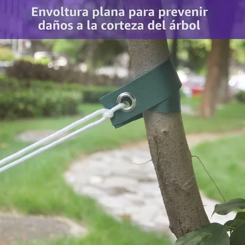 Miniatura 4 de Kits de estacas de árbol de acero resistente, kits de estacas y soportes para árboles jóvenes contra el mal tiempo, incluye 3 correas de árbol
