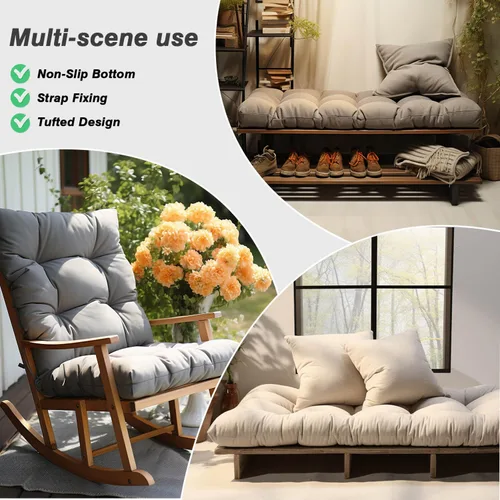 Miniatura 7 de Cojines de banco personalizados para muebles de interior, cojines de asiento de ventana de espuma viscoelástica de 4 pulgadas de grosor