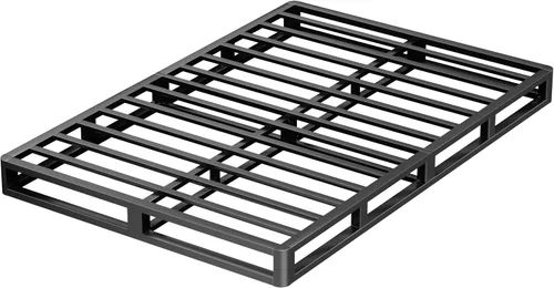 Miniatura 9 de VIPSHOW - Base de cama metálica de 10 pulgadas tamaño Queen con esquinas redondas, base de plataforma baja, listones de acero resistente hasta 3000
