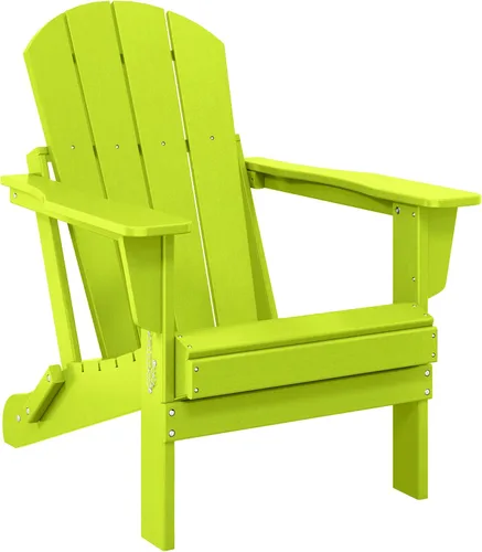 HDPE Laguna Silla Adirondack plegable para exteriores, color lima
