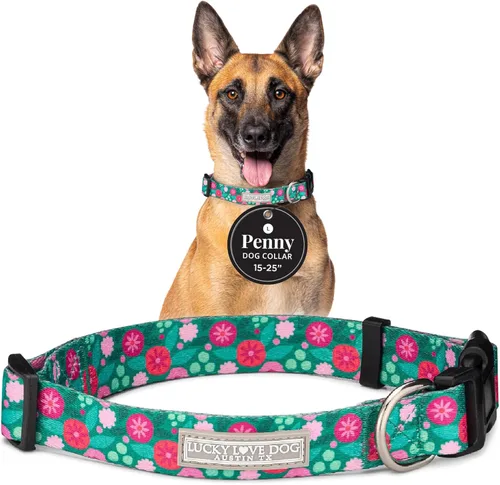 Miniatura 75 de Lucky Love Dog - Collar para perras pequeñas, diseño Blackbird de estampado alegre con flores de primavera y verano, talla XS