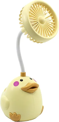 Miniatura 3 de Bonito ventilador de escritorio de pato amarillo con soporte para bolígrafo, ventilador de animales, decoración de pato para oficina, accesorios