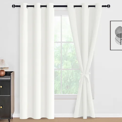 Miniatura 159 de DWCN Cortinas 100% opacas de 84 pulgadas de largo para dormitorio con forro negro, paneles de cortina de ventana de doble capa con aislamiento Azul