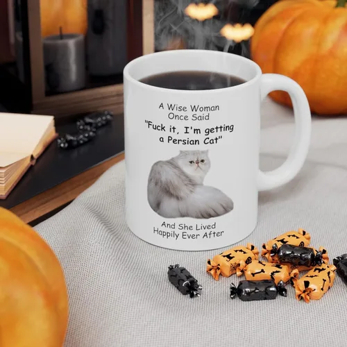 Miniatura 7 de Divertidos gatos persas blancos y grises regalos para mujeres, amantes de los animales, mascotas, mamá, día de la madre 2025 A Wise Woman Once Said
