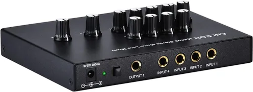 Miniatura 4 de ANLEON MX400 Mezclador de línea mono de 4 canales de bajo ruido para guitarras y bajos teclados mezclador estéreo de 5 canales