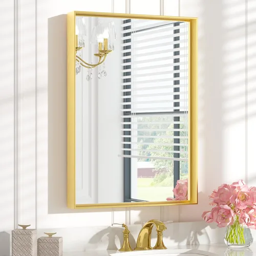 Miniatura 21 de Keonjinn - Espejo rectangular con marco negro para baño de 40 x 30 pulgadas, espejo de pared para sobre el lavabo, espejos de tocador de metal