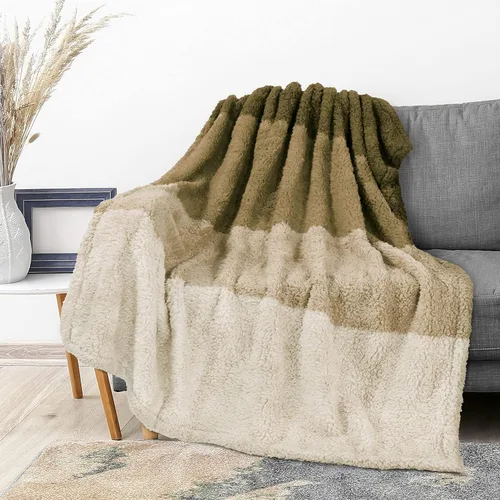 Miniatura 11 de PAVILIA - Manta de sherpa para sofá, gris esponjosa y cálida, manta de felpa suave para cama, acogedora, súper suave y ligera, manta decorativa