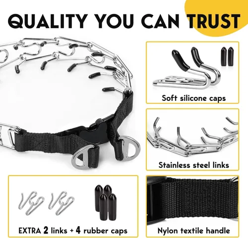 Miniatura 4 de PetJett - Collar de Púas para Perros, Collar de Estrangulamiento para Perros, Collar de Pellizco Ajustable Sin Tirones, Collar de Entrenamiento