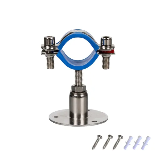 Miniatura 6 de 1 juego de soportes de tubo de montaje en pared de acero inoxidable 304, correas de tubo ajustables para tubo de 0.748-0.866 in, altura de soporte