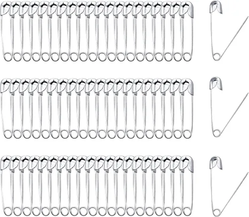 Miniatura 9 de 200 piezas de alfileres de metal plateado de 1.1 pulgadas de alta resistencia para manualidades DIY, confección de joyas, ropa para bebé, niquelado