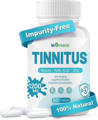 inGreens Alivio de tinnitus para oídos zumbidos, ginkgo biloba y varias otras hierbas, vitaminas para la salud del oído, apoya la salud del oído