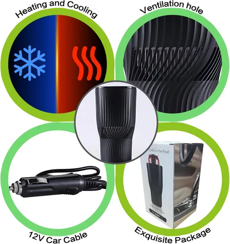 Miniatura 4 de Smart 2 en 1 calentador de taza de coche enfriador de taza de viaje calentada, control de temperatura, calentador de café de coche taza de café