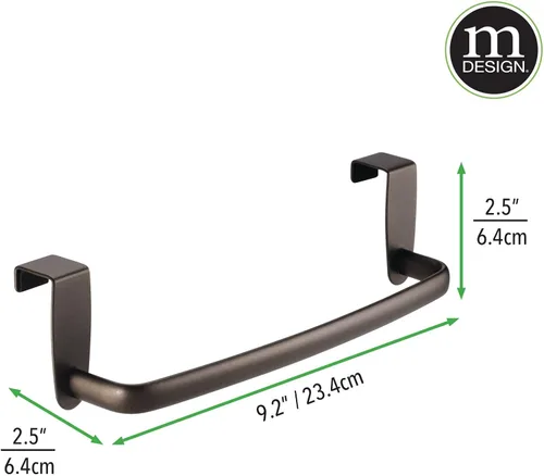 Miniatura 4 de mDesign Organizador de almacenamiento de alambre de metal de acero sobre el gabinete, colgar en el gabinete o puerta, soporte para toallero
