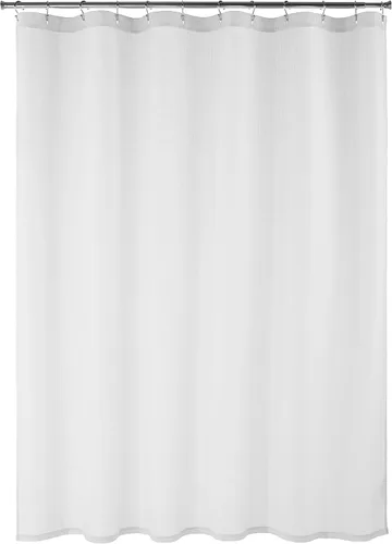 Miniatura 6 de Amazon Aware Cortina de ducha con tejido de gofre, 50% poliéster reciclado/50% algodón Bci, gris claro, 72 x 72 pulgadas
